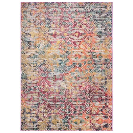 Safavieh 6 ft. -7 in. x 6 ft. -7 in. Monaco Modern Power Loomed Square Rug, Multi MNC276R-7SQ